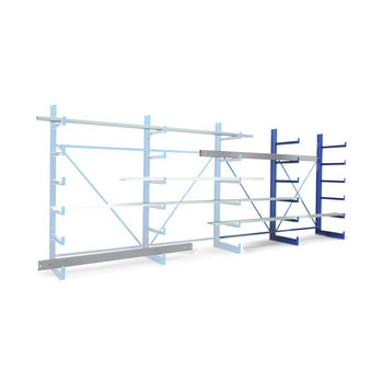 Einseitiges Kragarmregal - 200 kg - 2.000 x 1.250 x 600 mm - einseitig - Anbauregal - KARL Anbauregal