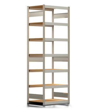 Archivregal mit Holzböden - Tiefenriegel - 7 Ebenen - 250 kg - 2.500 x 875 x 600 mm (HxBxT) - Grundregal - verzinkt - Steckregal BERT Archivregal mit Holzböden - Tiefenriegel - 7 Ebenen - 250 kg - 2.500 x 875 x 600 mm (HxBxT) - Grundregal - verzinkt - Steckregal BERT