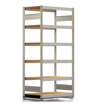 Archivregal mit Holzböden - Tiefenriegel - 6 Ebenen - 250 kg - 2.075 x 1.005 x 600 mm (HxBxT) - Grundregal - verzinkt - Steckregal BERT Archivregal mit Holzböden - Tiefenriegel - 6 Ebenen - 250 kg - 2.075 x 1.005 x 600 mm (HxBxT) - Grundregal - verzinkt - Steckregal BERT