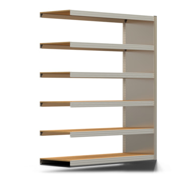 Archivregal mit Holzböden - Seitenwand - 6 Ebenen - 250 kg - 2.075 x 1.695 x 600 mm (HxBxT) - Anbauregal - verzinkt - Steckregal BERT Anbauregal