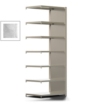 Büroregal mit Seitenwand - 150 kg - 2.325 x 875 x 600 mm - 7 Böden - 6 Ordnerebenen - Anbauregal - verzinkt - Steckregal BERT Büroregal mit Seitenwand - 150 kg - 2.325 x 875 x 600 mm - 7 Böden - 6 Ordnerebenen - Anbauregal - verzinkt - Steckregal BERT