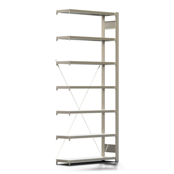 Ordnerregal - 80 kg - 2.325 x 1.005x 300 mm (HxBxT) - 7 Böden - 6 Ordnerebenen - Anbauregal - verzinkt - Aktenregal - Steckregal BERT Ordnerregal - 80 kg - 2.325 x 1.005x 300 mm (HxBxT) - 7 Böden - 6 Ordnerebenen - Anbauregal - verzinkt - Aktenregal - Steckregal BERT