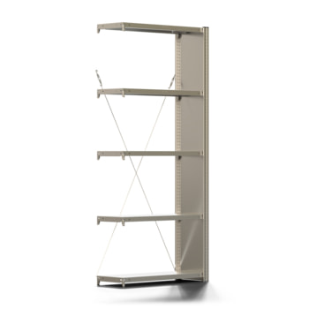Fachbodenregal mit Seitenwand - 150 kg - 2.000 x 875 x 300 mm (HxBxT) - Anbauregal - 5 Böden - verzinkt - Lagerregal - Steckregal - BERT Fachbodenregal mit Seitenwand - 150 kg - 2.000 x 875 x 300 mm (HxBxT) - Anbauregal - 5 Böden - verzinkt - Lagerregal - Steckregal - BERT
