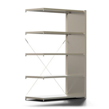 Fachbodenregal mit Seitenwand - 150 kg - 2.000 x 1.285 x 600 mm (HxBxT) - Anbauregal - 5 Böden - verzinkt - Lagerregal - Steckregal - BERT Fachbodenregal mit Seitenwand - 150 kg - 2.000 x 1.285 x 600 mm (HxBxT) - Anbauregal - 5 Böden - verzinkt - Lagerregal - Steckregal - BERT