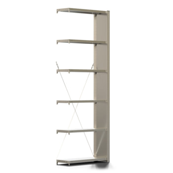 Fachbodenregal mit Seitenwand - 150 kg - 2.500 x 875 x 300 mm (HxBxT) - Anbauregal - 6 Böden - verzinkt - Lagerregal - Steckregal - BERT Fachbodenregal mit Seitenwand - 150 kg - 2.500 x 875 x 300 mm (HxBxT) - Anbauregal - 6 Böden - verzinkt - Lagerregal - Steckregal - BERT