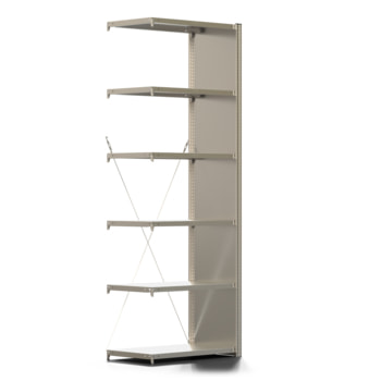Fachbodenregal mit Seitenwand - 150 kg - 2.500 x 875 x 500 mm (HxBxT) - Anbauregal - 6 Böden - verzinkt - Lagerregal - Steckregal - BERT Fachbodenregal mit Seitenwand - 150 kg - 2.500 x 875 x 500 mm (HxBxT) - Anbauregal - 6 Böden - verzinkt - Lagerregal - Steckregal - BERT