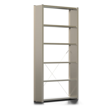 Fachbodenregal mit Seitenwand - 150 kg - 2.500 x 1.341 x 300 mm (HxBxT) - Grundregal - 6 Böden - verzinkt - Lagerregal - Steckregal - BERT Fachbodenregal mit Seitenwand - 150 kg - 2.500 x 1.341 x 300 mm (HxBxT) - Grundregal - 6 Böden - verzinkt - Lagerregal - Steckregal - BERT