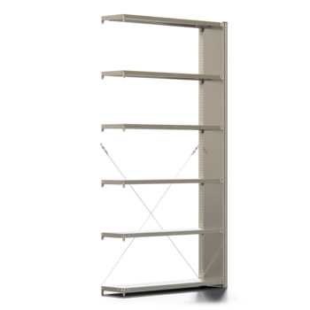 Fachbodenregal mit Seitenwand - 150 kg - 2.500 x 1.285 x 300 mm (HxBxT) - Anbauregal - 6 Böden - verzinkt - Lagerregal - Steckregal - BERT Fachbodenregal mit Seitenwand - 150 kg - 2.500 x 1.285 x 300 mm (HxBxT) - Anbauregal - 6 Böden - verzinkt - Lagerregal - Steckregal - BERT