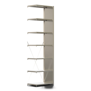 Fachbodenregal mit Seitenwand - 150 kg - 3.000 x 875 x 500 mm (HxBxT) - Anbauregal - 7 Böden - verzinkt - Lagerregal - Steckregal - BERT Fachbodenregal mit Seitenwand - 150 kg - 3.000 x 875 x 500 mm (HxBxT) - Anbauregal - 7 Böden - verzinkt - Lagerregal - Steckregal - BERT