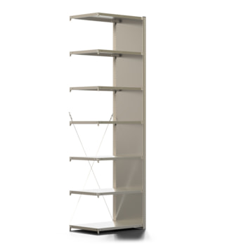 Fachbodenregal mit Seitenwand - 150 kg - 3.000 x 875 x 600 mm (HxBxT) - Anbauregal - 7 Böden - verzinkt - Lagerregal - Steckregal - BERT Fachbodenregal mit Seitenwand - 150 kg - 3.000 x 875 x 600 mm (HxBxT) - Anbauregal - 7 Böden - verzinkt - Lagerregal - Steckregal - BERT