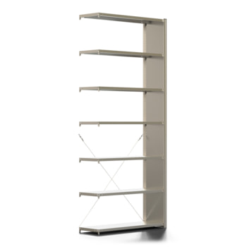 Fachbodenregal mit Seitenwand - 150 kg - 3.000 x 1.285 x 400 mm (HxBxT) - Anbauregal - 7 Böden - verzinkt - Lagerregal - Steckregal - BERT Fachbodenregal mit Seitenwand - 150 kg - 3.000 x 1.285 x 400 mm (HxBxT) - Anbauregal - 7 Böden - verzinkt - Lagerregal - Steckregal - BERT