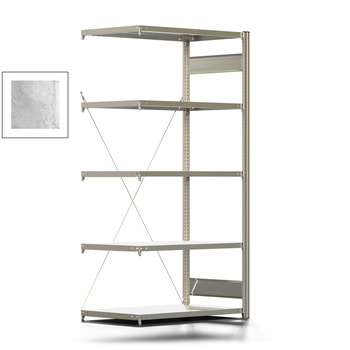 Fachbodenregal mit Tiefenriegel - 250 kg - 2.000 x 1.005 x 600 mm (HxBxT) - Anbauregal - verzinkt - Lagerregal - Steckregal - BERT Fachbodenregal mit Tiefenriegel - 250 kg - 2.000 x 1.005 x 600 mm (HxBxT) - Anbauregal - verzinkt - Lagerregal - Steckregal - BERT
