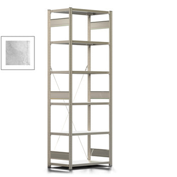 Fachbodenregal mit Tiefenriegel - 250 kg - 2.500 x 875 x 500 mm (HxBxT) - Grundregal - verzinkt - Lagerregal - Steckregal - BERT Fachbodenregal mit Tiefenriegel - 250 kg - 2.500 x 875 x 500 mm (HxBxT) - Grundregal - verzinkt - Lagerregal - Steckregal - BERT