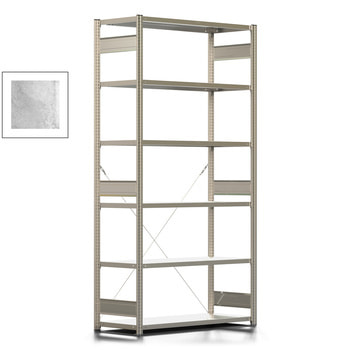 Fachbodenregal mit Tiefenriegel - 250 kg - 2.500 x 1.285 x 500 mm (HxBxT) - Grundregal - verzinkt - Lagerregal - Steckregal - BERT Fachbodenregal mit Tiefenriegel - 250 kg - 2.500 x 1.285 x 500 mm (HxBxT) - Grundregal - verzinkt - Lagerregal - Steckregal - BERT
