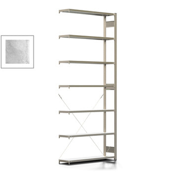 Fachbodenregal mit Tiefenriegel - 250 kg - 3.000 x 1.285 x 300 mm (HxBxT) - Anbauregal - verzinkt - 7 Böden, Steckregal BERT Fachbodenregal mit Tiefenriegel - 250 kg - 3.000 x 1.285 x 300 mm (HxBxT) - Anbauregal - verzinkt - 7 Böden, Steckregal BERT