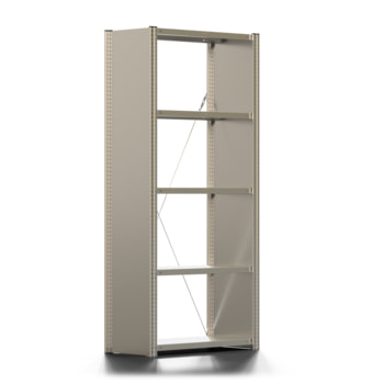 Fachbodenregal mit Seitenwand - 250 kg - 2.000 x 931 x 400 mm (HxBxT) - Grundregal - 5 Böden - verzinkt - Lagerregal - Steckregal - BERT Fachbodenregal mit Seitenwand - 250 kg - 2.000 x 931 x 400 mm (HxBxT) - Grundregal - 5 Böden - verzinkt - Lagerregal - Steckregal - BERT