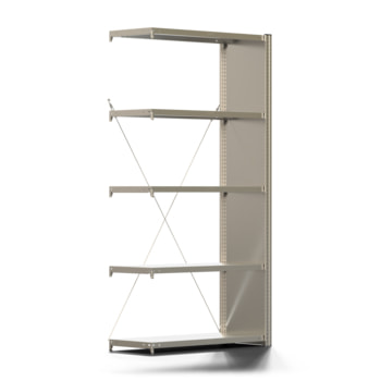 Fachbodenregal mit Seitenwand - 250 kg - 2.000 x 1.005 x 400 mm (HxBxT) - Anbauregal - 5 Böden - verzinkt - Lagerregal - Steckregal - BERT Fachbodenregal mit Seitenwand - 250 kg - 2.000 x 1.005 x 400 mm (HxBxT) - Anbauregal - 5 Böden - verzinkt - Lagerregal - Steckregal - BERT