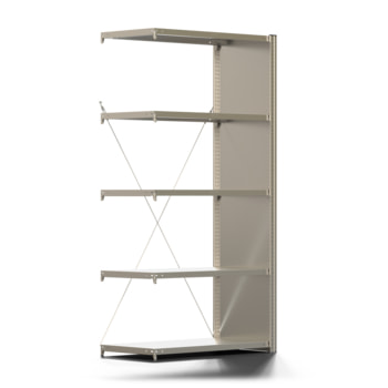 Fachbodenregal mit Seitenwand - 250 kg - 2.000 x 1.005 x 500 mm (HxBxT) - Anbauregal - 5 Böden - verzinkt - Lagerregal - Steckregal - BERT Fachbodenregal mit Seitenwand - 250 kg - 2.000 x 1.005 x 500 mm (HxBxT) - Anbauregal - 5 Böden - verzinkt - Lagerregal - Steckregal - BERT