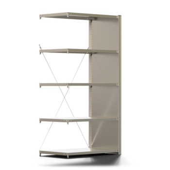 Fachbodenregal mit Seitenwand - 250 kg - 2.000 x 1.005 x 600 mm (HxBxT) - Anbauregal - 5 Böden - verzinkt - Lagerregal - Steckregal - BERT Fachbodenregal mit Seitenwand - 250 kg - 2.000 x 1.005 x 600 mm (HxBxT) - Anbauregal - 5 Böden - verzinkt - Lagerregal - Steckregal - BERT