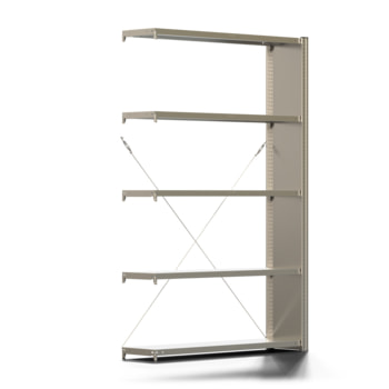 Fachbodenregal mit Seitenwand - 250 kg - 2.000 x 1.285 x 300 mm (HxBxT) - Anbauregal - 5 Böden - verzinkt - Lagerregal - Steckregal - BERT Fachbodenregal mit Seitenwand - 250 kg - 2.000 x 1.285 x 300 mm (HxBxT) - Anbauregal - 5 Böden - verzinkt - Lagerregal - Steckregal - BERT