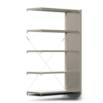 Fachbodenregal mit Seitenwand - 250 kg - 2.000 x 1.285 x 500 mm (HxBxT) - Anbauregal - 5 Böden - verzinkt - Lagerregal - Steckregal - BERT Fachbodenregal mit Seitenwand - 250 kg - 2.000 x 1.285 x 500 mm (HxBxT) - Anbauregal - 5 Böden - verzinkt - Lagerregal - Steckregal - BERT