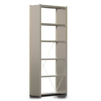 Fachbodenregal mit Seitenwand - 250 kg - 2.500 x 1.061 x 400 mm (HxBxT) - Grundregal - 6 Böden - verzinkt - Lagerregal - Steckregal - BERT Fachbodenregal mit Seitenwand - 250 kg - 2.500 x 1.061 x 400 mm (HxBxT) - Grundregal - 6 Böden - verzinkt - Lagerregal - Steckregal - BERT