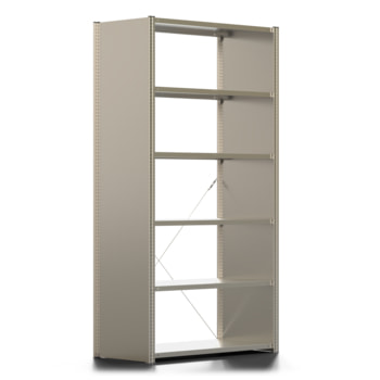 Fachbodenregal mit Seitenwand - 250 kg - 2.500 x 1.341 x 600 mm (HxBxT) - Grundregal - 6 Böden - verzinkt - Lagerregal - Steckregal - BERT Fachbodenregal mit Seitenwand - 250 kg - 2.500 x 1.341 x 600 mm (HxBxT) - Grundregal - 6 Böden - verzinkt - Lagerregal - Steckregal - BERT