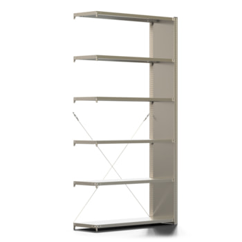 Fachbodenregal mit Seitenwand - 250 kg - 2.500 x 1.285 x 400 mm (HxBxT) - Anbauregal - 6 Böden - verzinkt - Lagerregal - Steckregal - BERT Fachbodenregal mit Seitenwand - 250 kg - 2.500 x 1.285 x 400 mm (HxBxT) - Anbauregal - 6 Böden - verzinkt - Lagerregal - Steckregal - BERT