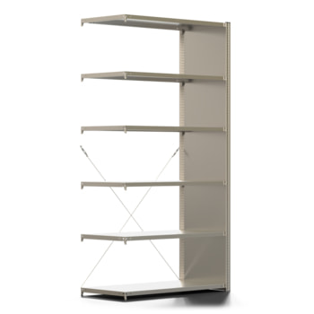 Fachbodenregal mit Seitenwand - 250 kg - 2.500 x 1.285 x 600 mm (HxBxT) - Anbauregal - 6 Böden - verzinkt - Lagerregal - Steckregal - BERT Fachbodenregal mit Seitenwand - 250 kg - 2.500 x 1.285 x 600 mm (HxBxT) - Anbauregal - 6 Böden - verzinkt - Lagerregal - Steckregal - BERT