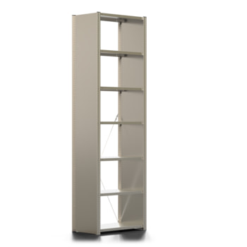 Fachbodenregal mit Seitenwand - 250 kg - 3.000 x 931 x 500 mm (HxBxT) - Grundregal - 7 Böden - verzinkt - Lagerregal - Steckregal - BERT Fachbodenregal mit Seitenwand - 250 kg - 3.000 x 931 x 500 mm (HxBxT) - Grundregal - 7 Böden - verzinkt - Lagerregal - Steckregal - BERT