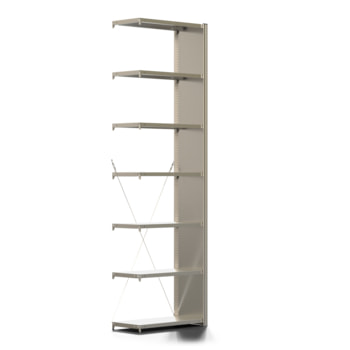 Fachbodenregal mit Seitenwand - 250 kg - 3.000 x 875 x 400 mm (HxBxT) - Anbauregal - 7 Böden - verzinkt - Lagerregal - Steckregal - BERT Fachbodenregal mit Seitenwand - 250 kg - 3.000 x 875 x 400 mm (HxBxT) - Anbauregal - 7 Böden - verzinkt - Lagerregal - Steckregal - BERT