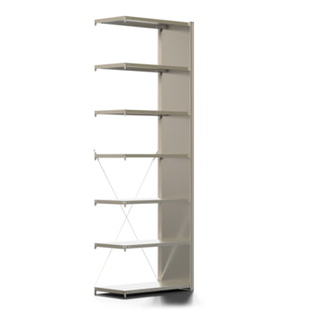Fachbodenregal mit Seitenwand - 250 kg - 3.000 x 1.005 x 500 mm (HxBxT) - Anbauregal - 7 Böden - verzinkt - Lagerregal - Steckregal - BERT Fachbodenregal mit Seitenwand - 250 kg - 3.000 x 1.005 x 500 mm (HxBxT) - Anbauregal - 7 Böden - verzinkt - Lagerregal - Steckregal - BERT