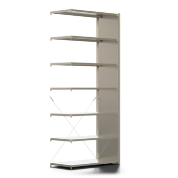Fachbodenregal mit Seitenwand - 250 kg - 3.000 x 1.285 x 600 mm (HxBxT) - Anbauregal - 7 Böden - verzinkt - Lagerregal - Steckregal - BERT Fachbodenregal mit Seitenwand - 250 kg - 3.000 x 1.285 x 600 mm (HxBxT) - Anbauregal - 7 Böden - verzinkt - Lagerregal - Steckregal - BERT