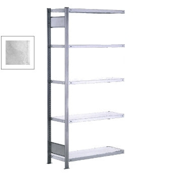 Fachbodenregal mit Tiefenriegel - 350 kg - 2.000 x 1.285 x 426 mm (HxBxT) - Anbauregal - 5 Böden - verzinkt - Lagerregal - Steckregal BERT Fachbodenregal mit Tiefenriegel - 350 kg - 2.000 x 1.285 x 426 mm (HxBxT) - Anbauregal - 5 Böden - verzinkt - Lagerregal - Steckregal BERT