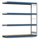 Weitspannregal EMIL - 2.000 x 2.010 x 600 mm (HxBxT) - Fachlast 400 kg - Holzböden - Lagerregal - Anbauregal Weitspannregal EMIL - 2.000 x 2.010 x 600 mm (HxBxT) - Fachlast 400 kg - Holzböden - Lagerregal - Anbauregal