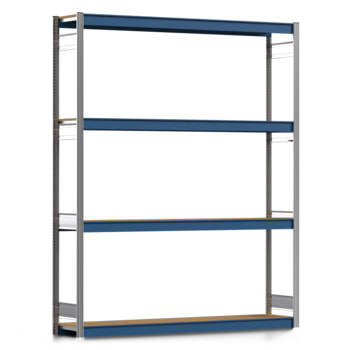 Weitspannregal EMIL - 2.500 x 2.010 x 400 mm (HxBxT) - Fachlast 400 kg - Holzböden - Lagerregal - Grundregal Weitspannregal EMIL - 2.500 x 2.010 x 400 mm (HxBxT) - Fachlast 400 kg - Holzböden - Lagerregal - Grundregal