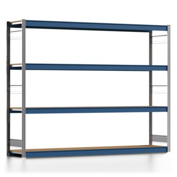 Weitspannregal EMIL - 2.000 x 2.570 x 500 mm (HxBxT) - Fachlast 400 kg - Holzböden - Lagerregal - Grundregal Weitspannregal EMIL - 2.000 x 2.570 x 500 mm (HxBxT) - Fachlast 400 kg - Holzböden - Lagerregal - Grundregal