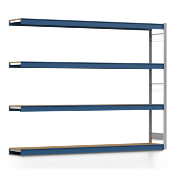 Weitspannregal EMIL - 2.000 x 2.570 x 400 mm (HxBxT) - Fachlast 400 kg - Holzböden - Lagerregal - Anbauregal Weitspannregal EMIL - 2.000 x 2.570 x 400 mm (HxBxT) - Fachlast 400 kg - Holzböden - Lagerregal - Anbauregal
