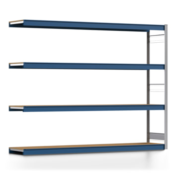 Weitspannregal EMIL - 2.000 x 2.570 x 500 mm (HxBxT) - Fachlast 400 kg - Holzböden - Lagerregal - Anbauregal Weitspannregal EMIL - 2.000 x 2.570 x 500 mm (HxBxT) - Fachlast 400 kg - Holzböden - Lagerregal - Anbauregal