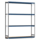 Weitspannregal EMIL - 3.000 x 2.570 x 500 mm (HxBxT) - Fachlast 400 kg - Holzböden - Lagerregal - Grundregal Weitspannregal EMIL - 3.000 x 2.570 x 500 mm (HxBxT) - Fachlast 400 kg - Holzböden - Lagerregal - Grundregal