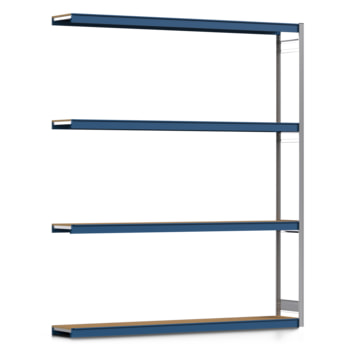 Weitspannregal EMIL - 3.000 x 2.570 x 400 mm (HxBxT) - Fachlast 400 kg - Holzböden - Lagerregal - Anbauregal Weitspannregal EMIL - 3.000 x 2.570 x 400 mm (HxBxT) - Fachlast 400 kg - Holzböden - Lagerregal - Anbauregal