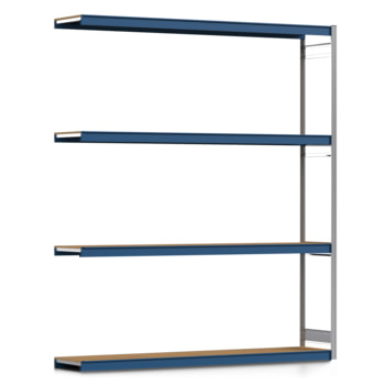 Weitspannregal EMIL - 3.000 x 2.570 x 500 mm (HxBxT) - Fachlast 400 kg - Holzböden - Lagerregal - Anbauregal Weitspannregal EMIL - 3.000 x 2.570 x 500 mm (HxBxT) - Fachlast 400 kg - Holzböden - Lagerregal - Anbauregal