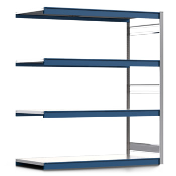 Weitspannregal EMIL - 2.000 x 1.750 x 800 mm (HxBxT) - Fachlast 400 kg - Anbauregal - Stahlfachböden - Lagerregal Weitspannregal EMIL - 2.000 x 1.750 x 800 mm (HxBxT) - Fachlast 400 kg - Anbauregal - Stahlfachböden - Lagerregal