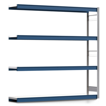 Weitspannregal EMIL - 2.000 x 2.010 x 400 mm (HxBxT) - Fachlast 400 kg - Anbauregal - Stahlfachböden - Lagerregal Weitspannregal EMIL - 2.000 x 2.010 x 400 mm (HxBxT) - Fachlast 400 kg - Anbauregal - Stahlfachböden - Lagerregal