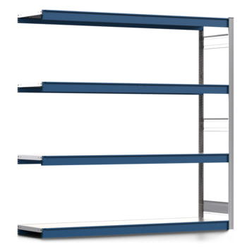 Weitspannregal EMIL - 2.000 x 2.010 x 500 mm (HxBxT) - Fachlast 400 kg - Anbauregal - Stahlfachböden - Lagerregal Weitspannregal EMIL - 2.000 x 2.010 x 500 mm (HxBxT) - Fachlast 400 kg - Anbauregal - Stahlfachböden - Lagerregal