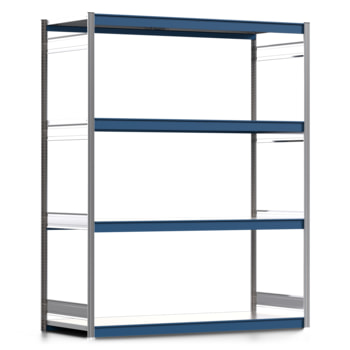Weitspannregal EMIL - 2.500 x 2.010 x 800 mm (HxBxT) - Fachlast 400 kg - Grundregal - Stahlfachböden - Lagerregal Weitspannregal EMIL - 2.500 x 2.010 x 800 mm (HxBxT) - Fachlast 400 kg - Grundregal - Stahlfachböden - Lagerregal