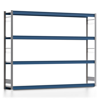 Weitspannregal EMIL - 2.000 x 2.570 x 400 mm (HxBxT) - Fachlast 400 kg - Grundregal - Stahlfachböden - Lagerregal Weitspannregal EMIL - 2.000 x 2.570 x 400 mm (HxBxT) - Fachlast 400 kg - Grundregal - Stahlfachböden - Lagerregal