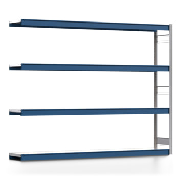 Weitspannregal EMIL - 2.000 x 2.570 x 400 mm (HxBxT) - Fachlast 400 kg - Anbauregal - Stahlfachböden - Lagerregal Weitspannregal EMIL - 2.000 x 2.570 x 400 mm (HxBxT) - Fachlast 400 kg - Anbauregal - Stahlfachböden - Lagerregal