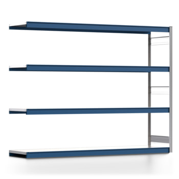 Weitspannregal EMIL - 2.000 x 2.570 x 600 mm (HxBxT) - Fachlast 400 kg - Anbauregal - Stahlfachböden - Lagerregal Weitspannregal EMIL - 2.000 x 2.570 x 600 mm (HxBxT) - Fachlast 400 kg - Anbauregal - Stahlfachböden - Lagerregal