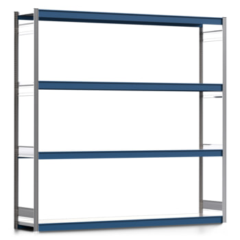Weitspannregal EMIL - 2.500 x 2.570 x 500 mm (HxBxT) - Fachlast 400 kg - Grundregal - Stahlfachböden - Lagerregal Weitspannregal EMIL - 2.500 x 2.570 x 500 mm (HxBxT) - Fachlast 400 kg - Grundregal - Stahlfachböden - Lagerregal
